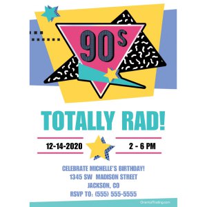 Personalized 90s Birthday Party Invitations (10 Piece(s))