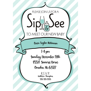 Personalized Sip & See Invitations (25 Piece(s))