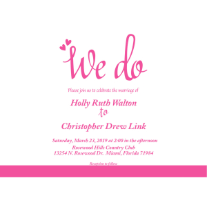 Personalized We Do Wedding Invitations (25 Piece(s))