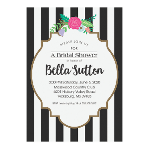 Personalized Black & White Bridal Shower Invitations (10 Piece(s))
