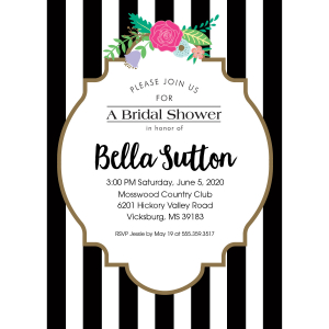 Personalized Black & White Bridal Shower Invitations (10 Piece(s))