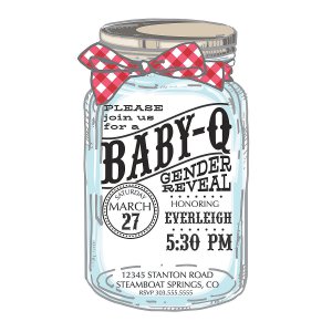 Personalized Baby-Q Gender Reveal Invitations (10 Piece(s))