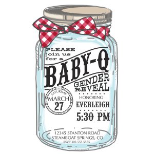 Personalized Baby-Q Gender Reveal Invitations (10 Piece(s))
