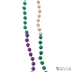 Tri-Color Mardi Gras Beads (48 Piece(s))