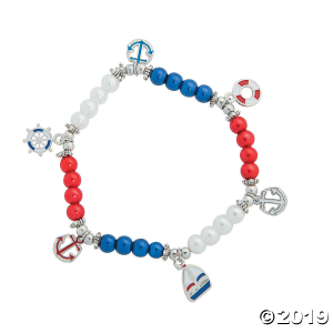 Patriotic Nautical Charm Bracelet Craft Kits (Makes 2)