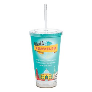 Personalized World Traveler Tumbler with Straw (1 Piece(s))