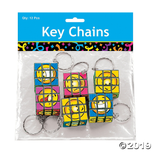 Mini Fun Magic Cube Puzzle Keychains (Per Dozen)