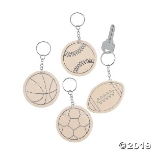 Color Your Own Sports Ball Keychains (Per Dozen)