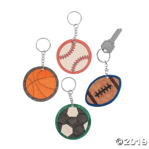 Color Your Own Sports Ball Keychains (Per Dozen)
