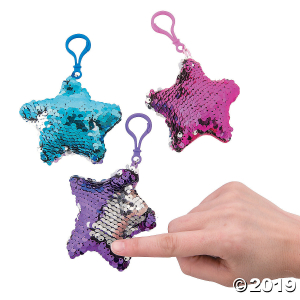 Reversible Sequin Star Keychains (Per Dozen)