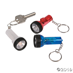 Patriotic Large-Beam Flashlight Keychains (Per Dozen)