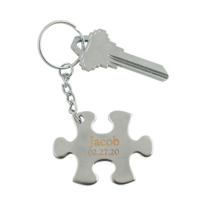 Personalized Puzzle Piece Key Chain with Card (1 Piece(s))