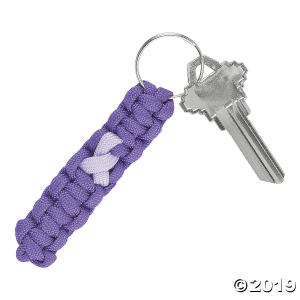 Purple Awareness Ribbon Paracord Keychains (Per Dozen)