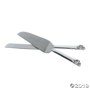 Floating Crystals Wedding Cake Knife & Server Set (1 Set(s))