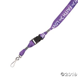 Purple Ribbon Awareness Lanyards (Per Dozen)