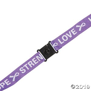 Purple Ribbon Awareness Lanyards (Per Dozen)