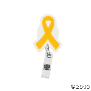 Gold Awareness Ribbon Badge Holders (Per Dozen)