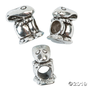 Bunny Large Hole Beads - 7mm (Per Dozen)