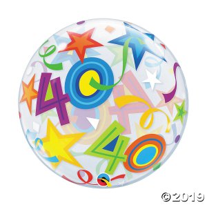 Happy 40th Birthday 22" Bubble Balloon (1 Piece(s))