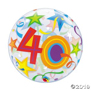 Happy 40th Birthday 22" Bubble Balloon (1 Piece(s))