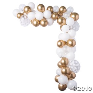 White & Gold Latex Balloon 25-Ft. Garland Kit with Air Pump (1 Set(s))