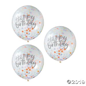 Pastel Confetti Happy Birthday 16" Latex Balloons (5 Piece(s))