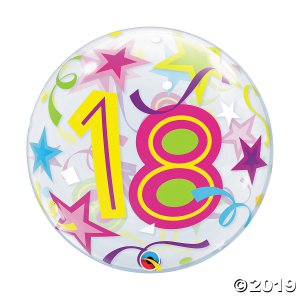 Happy 18th Birthday 22" Bubble Balloon (1 Piece(s))