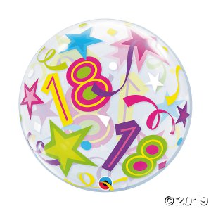 Happy 18th Birthday 22" Bubble Balloon (1 Piece(s))
