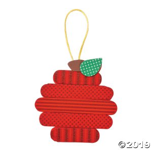 Craft Stick Apple Ornament Craft Kit (Makes 12)