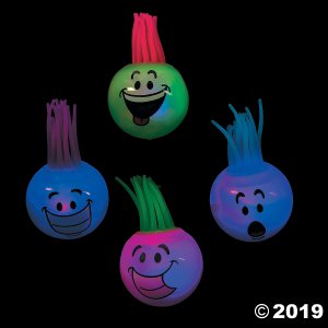 Light-Up Funny Face Bouncy Balls (Per Dozen)