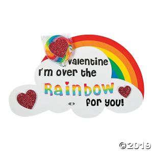 Foam Rainbow Valentine Sucker Card Craft Kit (1 Unit(s))