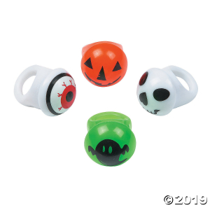 Flashing Halloween Light-Up Rings (Per Dozen)