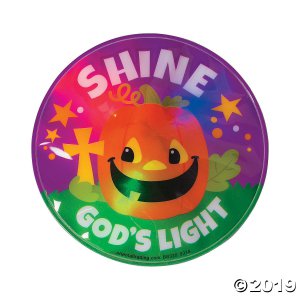 Christian Pumpkin Light-Up Sticker Badges (Per Dozen)