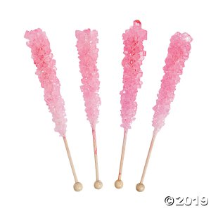 Pink Rock Candy Lollipops (Per Dozen)