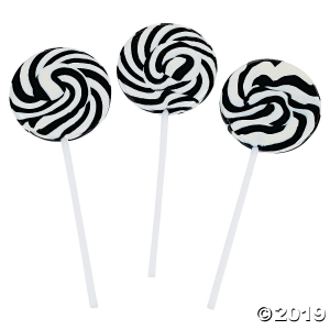 Black & White Swirl Lollipops (24 Piece(s))