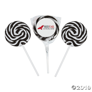 Black & White Swirl Lollipops (24 Piece(s))