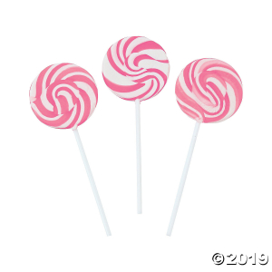 Hot Pink Swirl Lollipops (24 Piece(s))