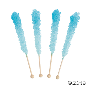 Light Blue Rock Candy Lollipops (Per Dozen)