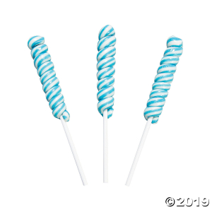 Light Blue Mini Twisty Lollipops (24 Piece(s))