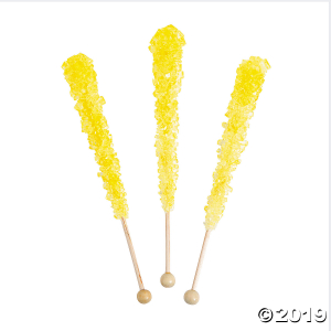 Yellow Rock Candy Lollipops (Per Dozen)