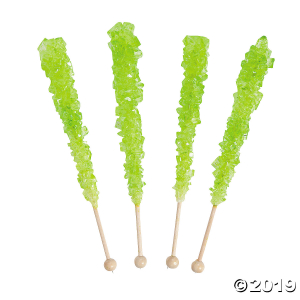 Light Green Rock Candy Lollipops (Per Dozen)