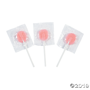 Round Pink Lollipops (144 Piece(s))