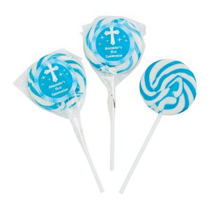 Personalized Religious Swirl Lollipops - Boy (24 Piece(s))