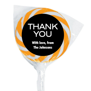 Personalized Thank You Swirl Lollipops - Gold (24 Piece(s))