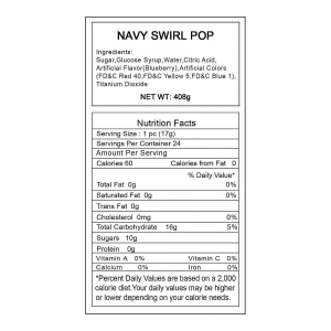 Navy Blue Custom Photo Swirl Lollipops (24 Piece(s))