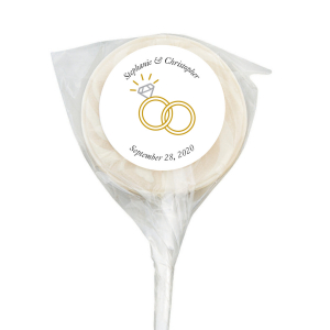 Personalized Diamond Wedding Ring Swirl Lollipops (24 Piece(s))