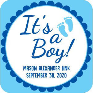 Personalized It's A Boy Swirl Lollipops with Cards (24 Piece(s))
