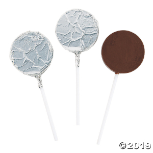 Silver Foil-Wrapped Round Chocolate Lollipops (30 Piece(s))