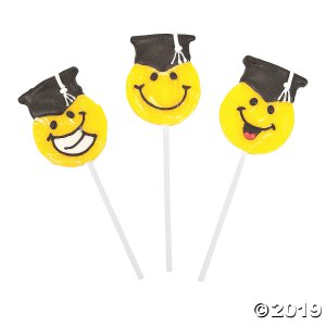 Smile Face Graduation Lollipops (Per Dozen)
