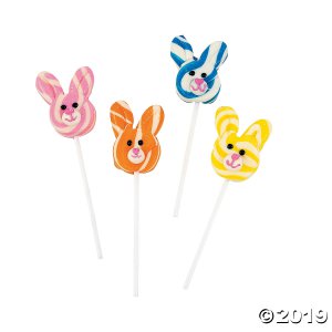 Bunny-Shaped Swirl Lollipops (Per Dozen)